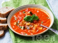 Супа Рататуй с патладжан, тиквичка, чушки, домати и ароматни подправки
